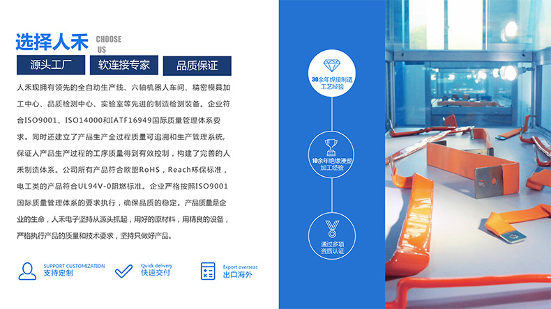 專業(yè)生產(chǎn)PVC護套、銅排、鋁排、新能源電池銅/鋁軟連接-人禾電子